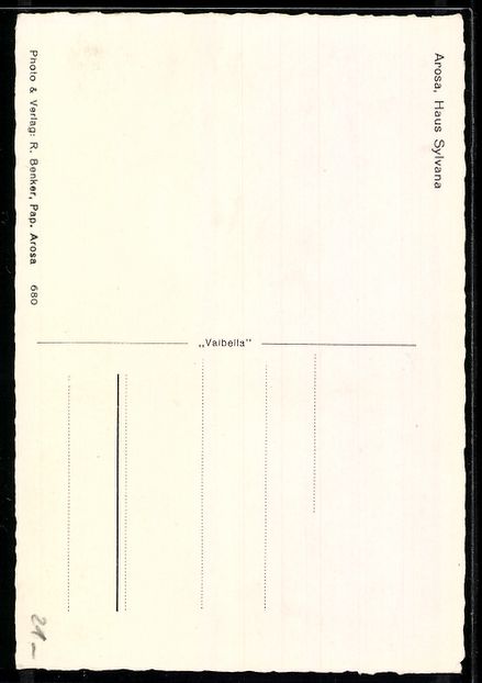 Cartoline postali: AK Arosa, Haus Sylvana – Usato da Berlin venduto da bartko-reher 1