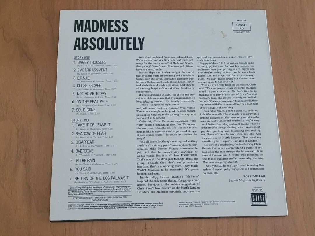 Schallplatten: LP Madness – Gebraucht aus Martigny von MZ-67 1