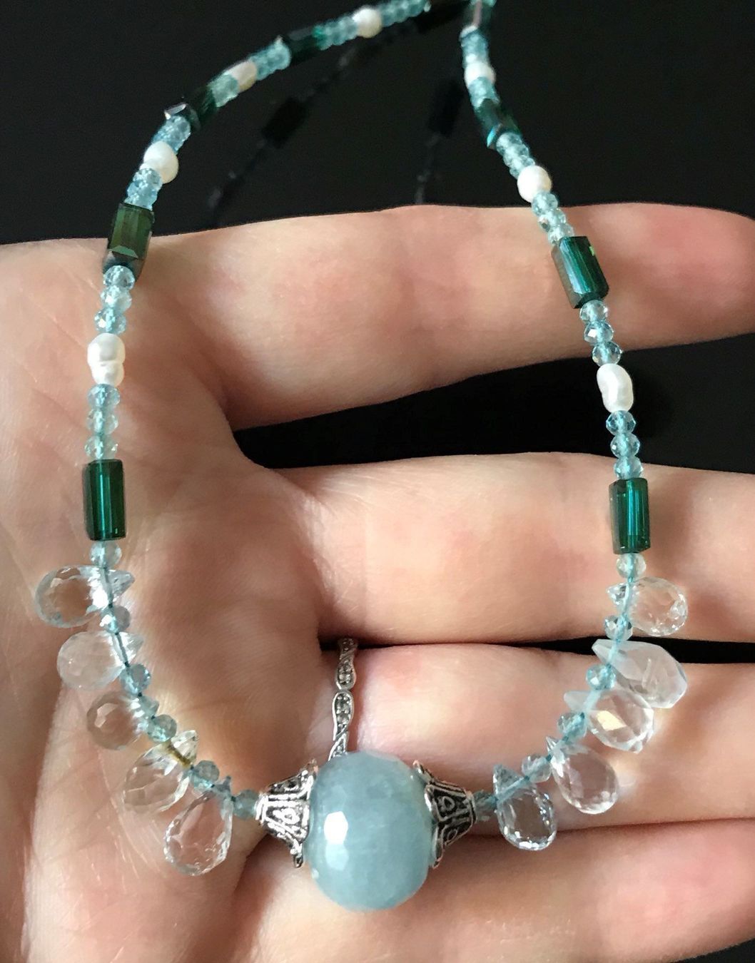 Ketten: Aquamarin, Blautopaz, Swarovski Unikat – Neu (gemäss Beschreibung) aus Basel von Chili007 9