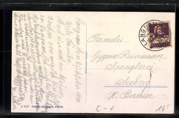 Cartoline postali: AK Langnau i. E., Hotel Bären mit Kiche – Usato da Berlin venduto da bartko-reher 1