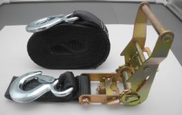 16 Stk. Spanngurt/Spannset mit Rundhaken, 2 T x 8 M, black
