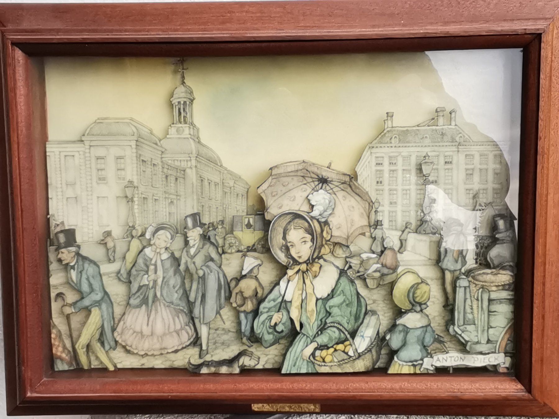 Tutte le decorazioni: 3D-Bild "Amelia" - Marktszene von Anton Franciscus Pieck – Usato da Dübendorf venduto da aschiduebendorf