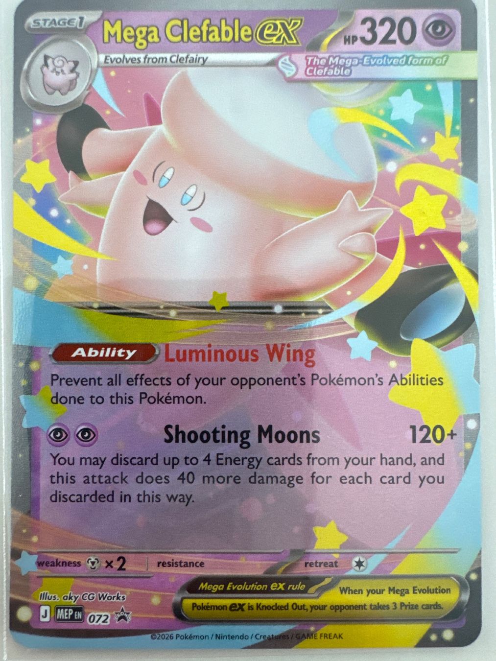 Pokémon Carte collezionabili: Mega Clefable ex MEP072 EN - Chaos Rising Mega Tin Promo – Nuovo (secondo la descrizione) da Wil SG venduto da Prof.Eich