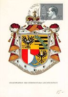alte MAXIMUMKARTE Liechtenstein 1963 mit 5 Frankern