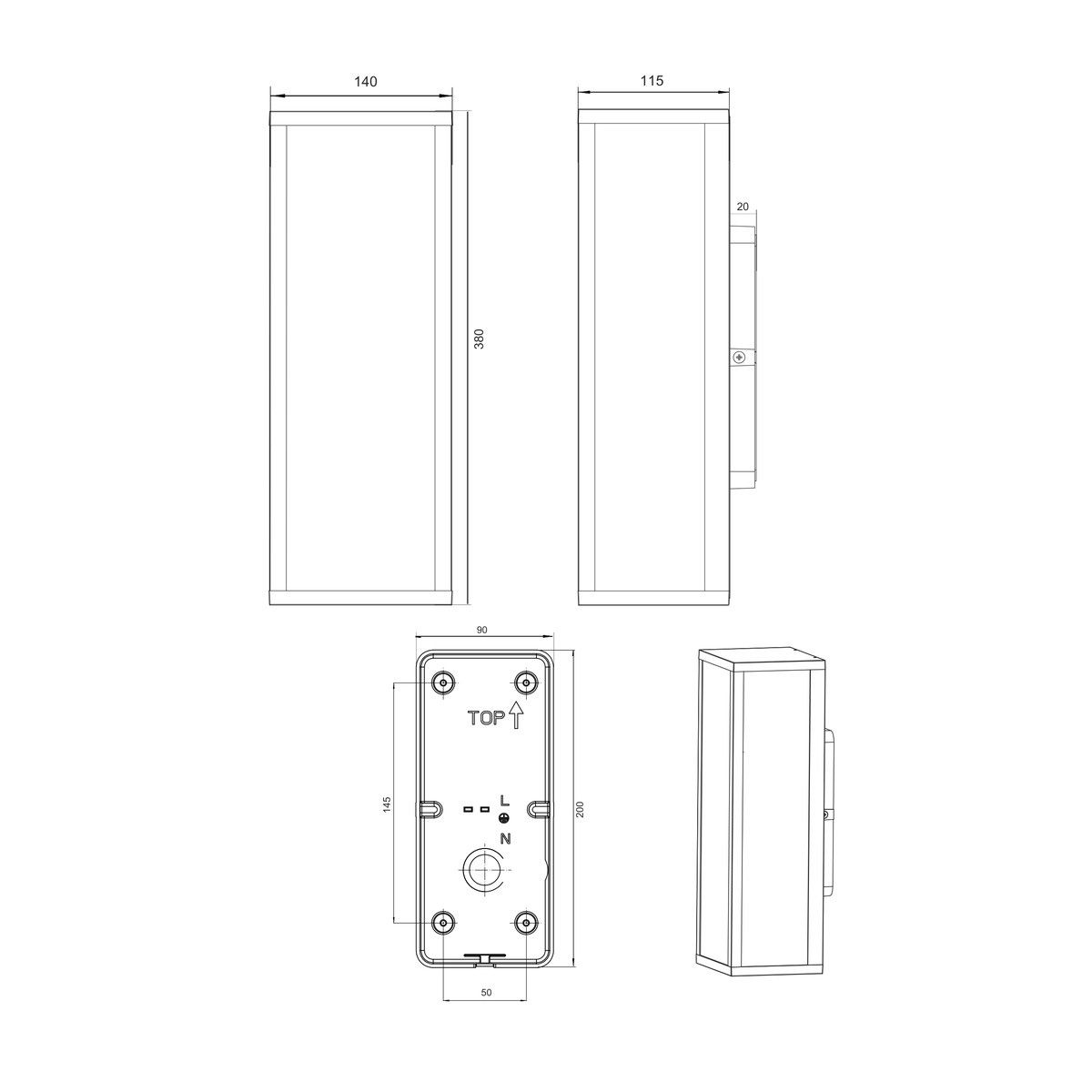 Lampade: Aussen Wandleuchte, IP44, 38 cm Höhe – Nuovo (secondo la descrizione) da Kreuzlingen venduto da Smart-Light 8