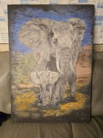 Elefanten Bild von C. Breu 60cm x 85cm