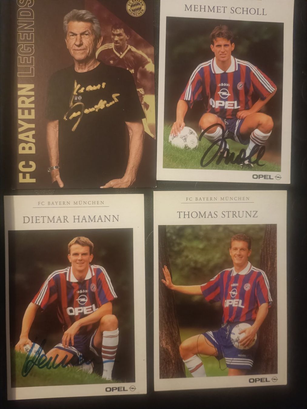 Autografi: Bayern München - 4 signierte Autogrammkarten - Set – Usato da Menziken venduto da Artographs