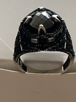 Herrenring 925 Silber mit schwarzem Stein Onyx 64gr