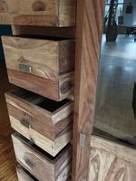 TEAK HOLZ SCHRANK, EINZELANFERTIGUNG, MASSIV