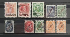 Russische Post im Levante 1900-1913 Para-Aufdrucke gest.