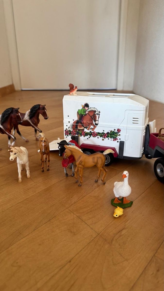 Schleich Giocattoli: Schleichset mit Jeep und Anhänger – Usato da Grüningen venduto da diking06 2