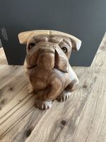 Holzfigur Bulldogge