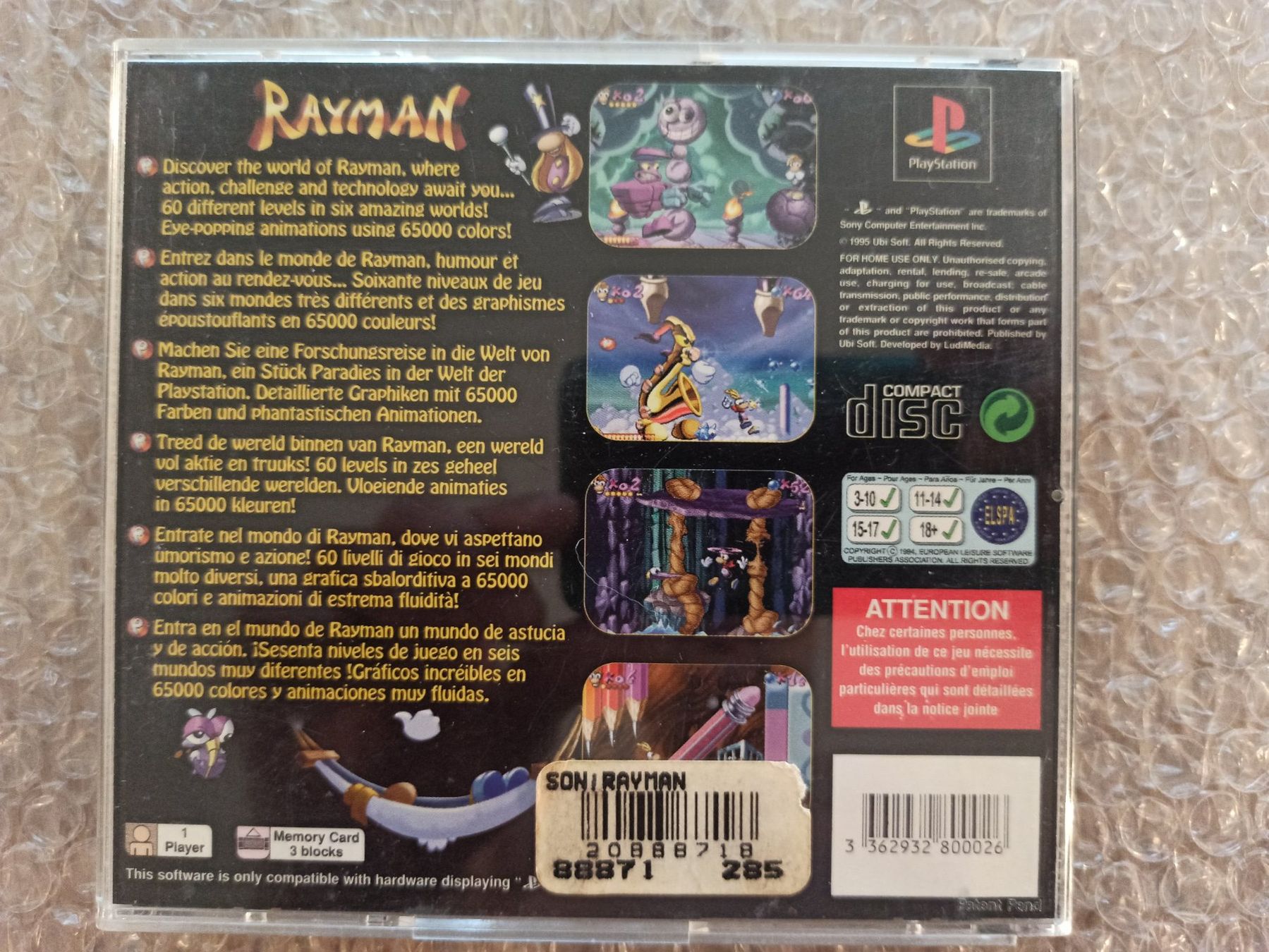 Jeux: Rayman PS1 – D'occasion à Oberweningen par mar_87mx 1