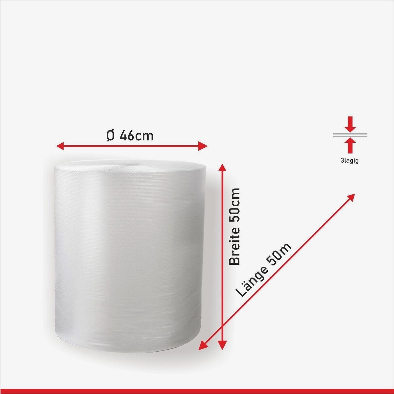 Fogli trasparenti: Luftpolsterfolie 2 x 50 cm x 100 Meter – Nuovo e nell'imballaggio originale da Bülach venduto da StoreInShop.com 2