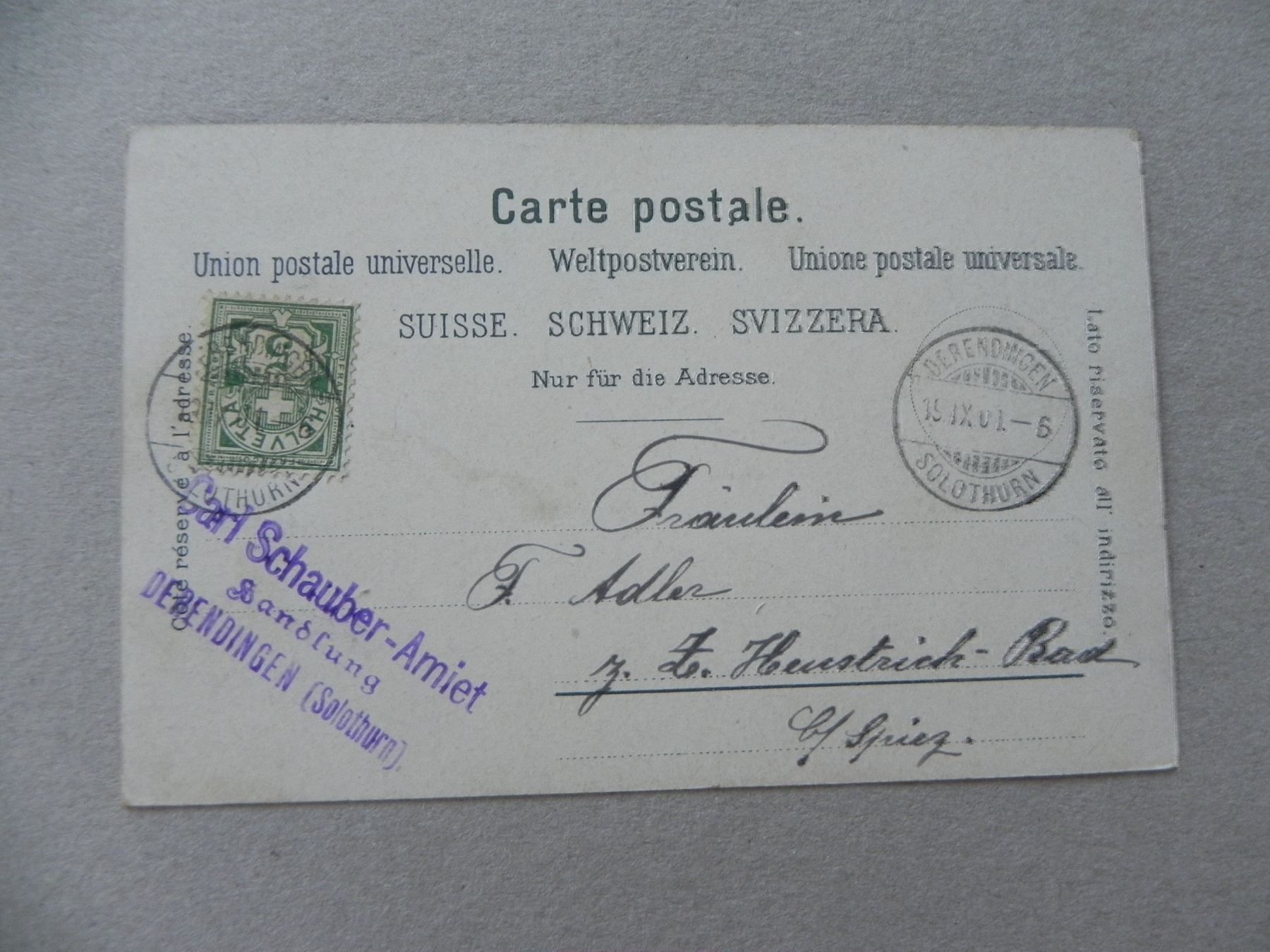 Ansichtskarten: Karte Solothurn SO Bielertor 1901 – Gebraucht aus Siebnen von krimsie 1