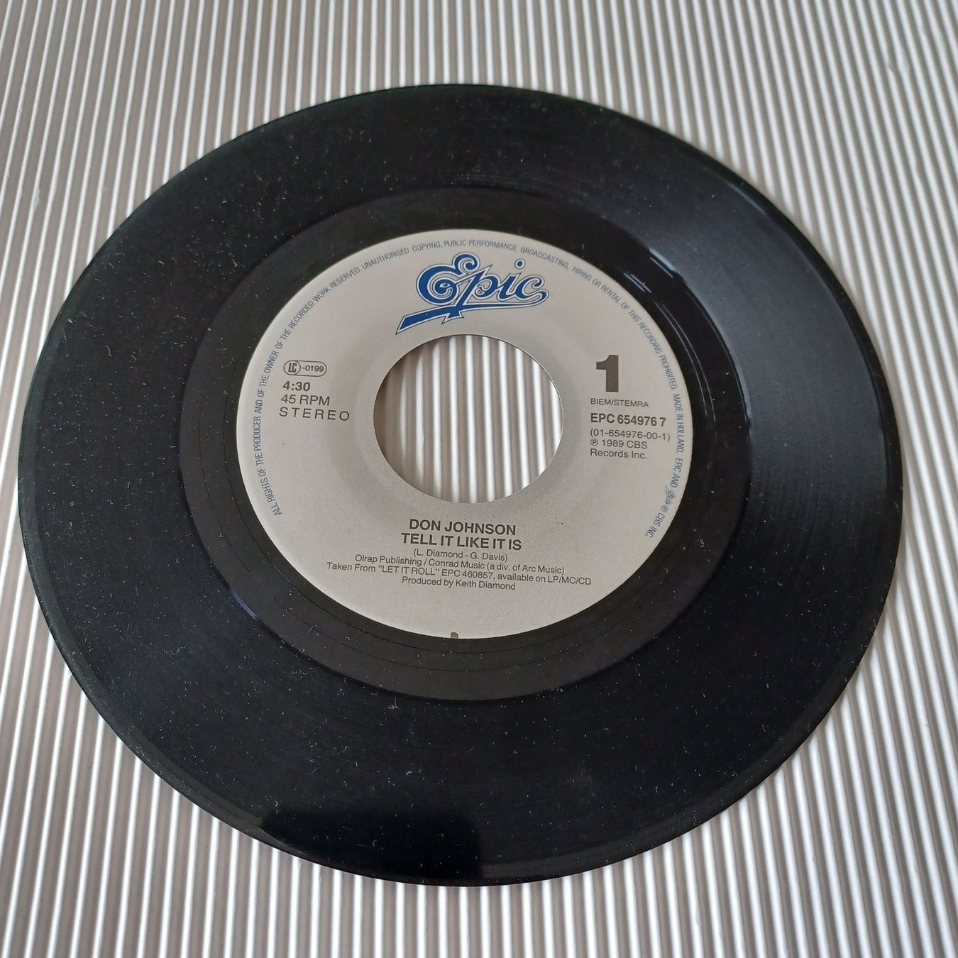 Dischi in vinile: Don Johnson. Singles-Platte. Tell It Like It Is. – Usato da Zürich venduto da Bellabo 4