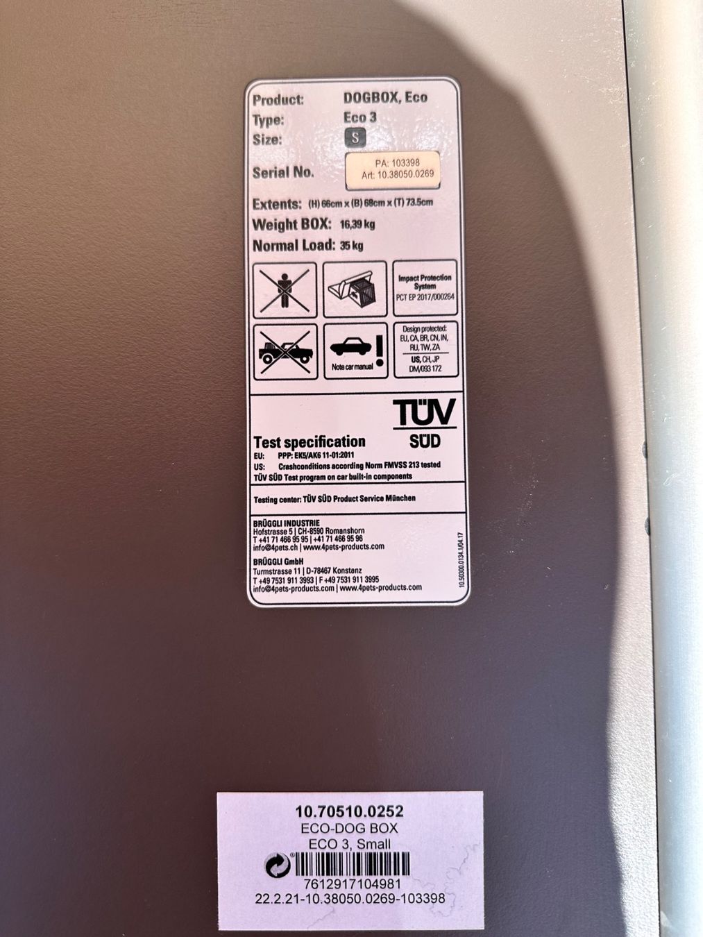 Gabbie, trasporto & Sicurezza: Hundebox für Auto – Usato da Wängi venduto da soula10 3