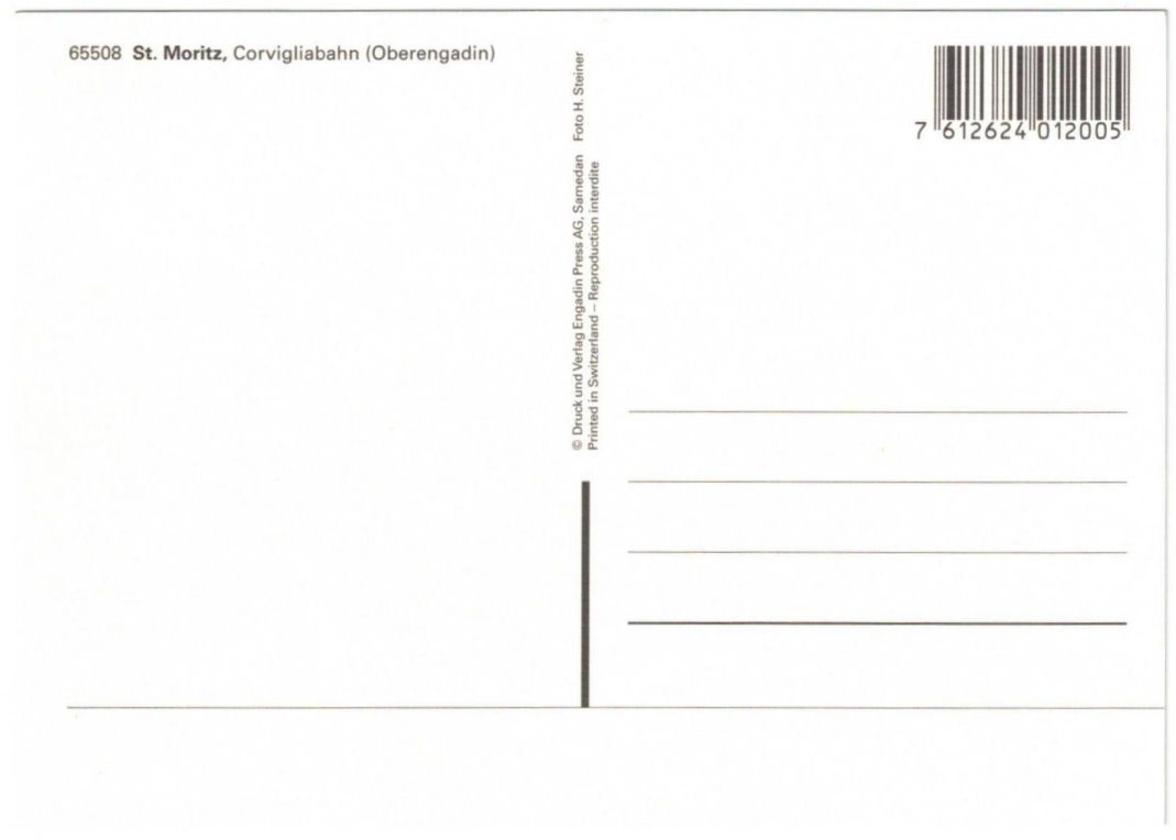 Cartoline postali: St. Moritz - Standseilbahn Corviglia – Usato da Binningen venduto da Mountainrider 1