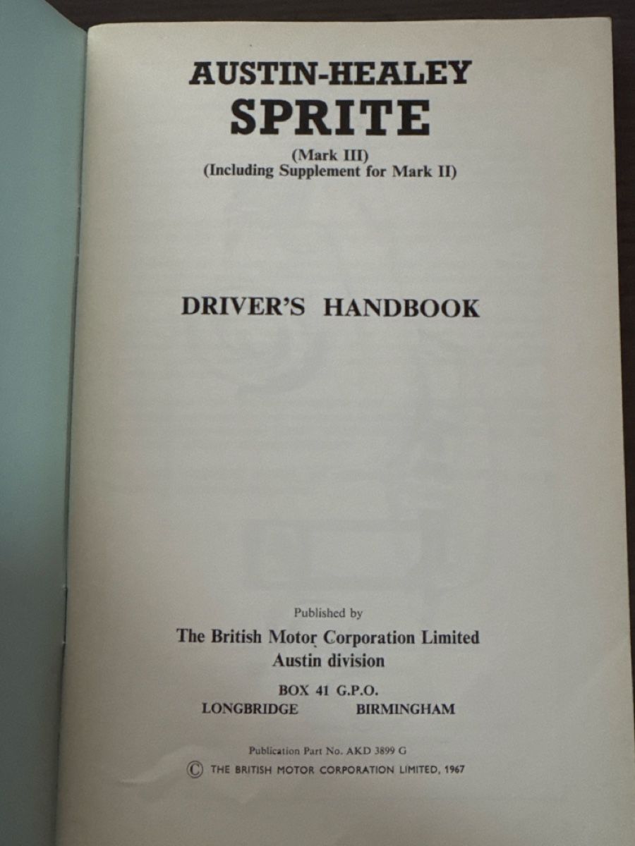 Libri: Handbuch Austin-Healey Sprite Mark III Original 1967 – Usato da Madetswil venduto da e_mfish 1