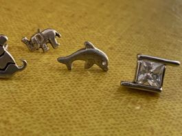 Ohrstecker, Blume, Delphin, Elefant, Karo