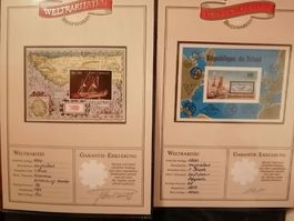 2 Sammelblätter Weltraritäten  ungezähnt