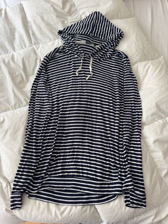 Sweat à capuche Brandy Melville rayé bleu blanc taille uniqu