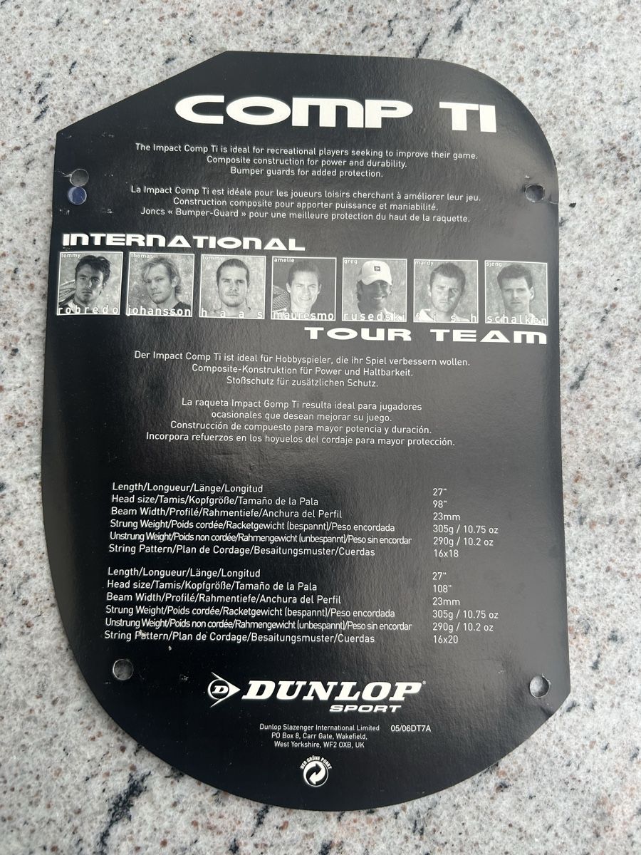 Dunlop Raquettes: Tennisschläger  – Neuf avec emballage d'origine à Zufikon par Michu11 6