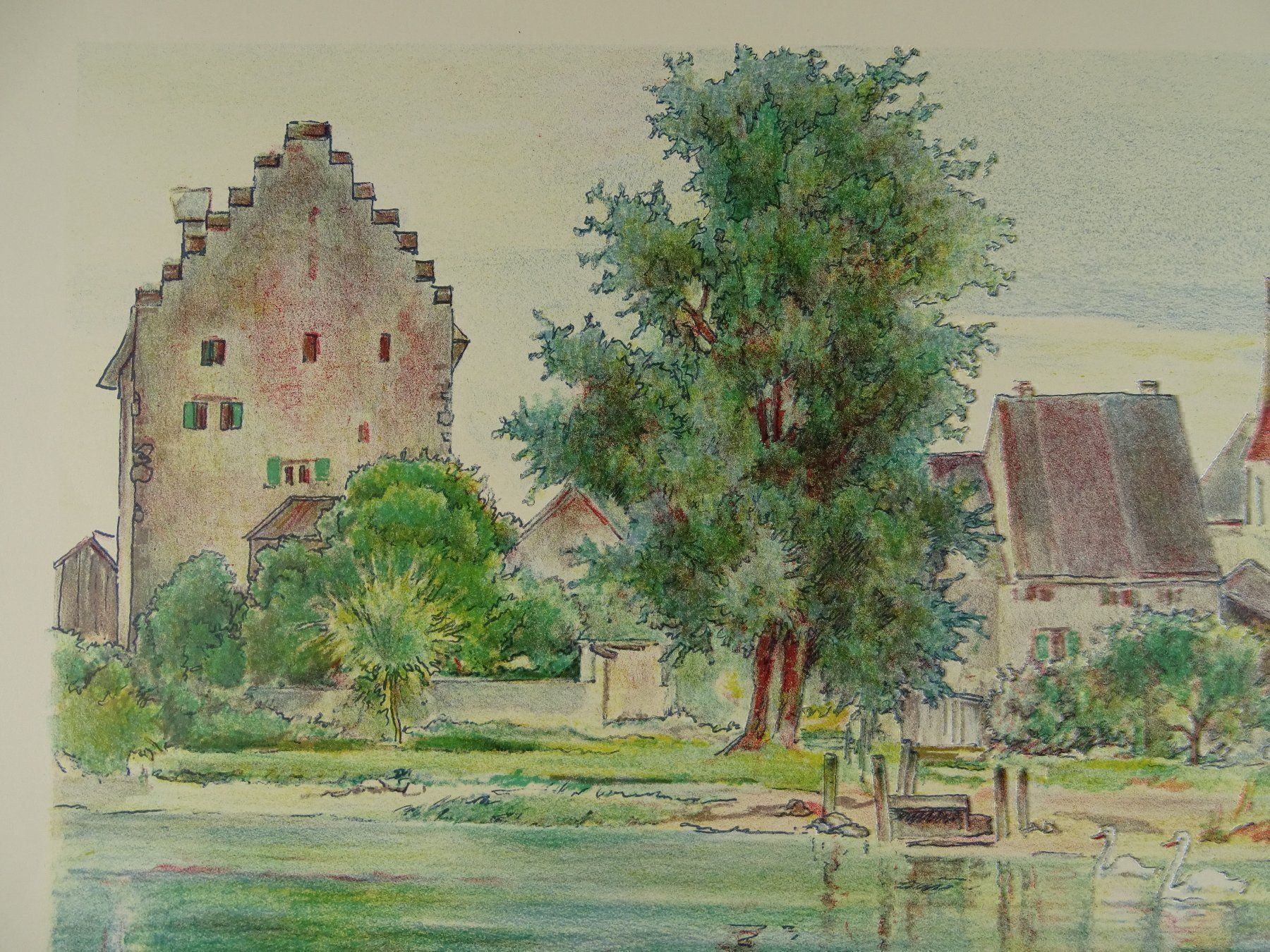 Incisioni: GREIFENSEE, LITHOGRAPHIE 1938 – Usato da Grüningen venduto da Kartensammler 2