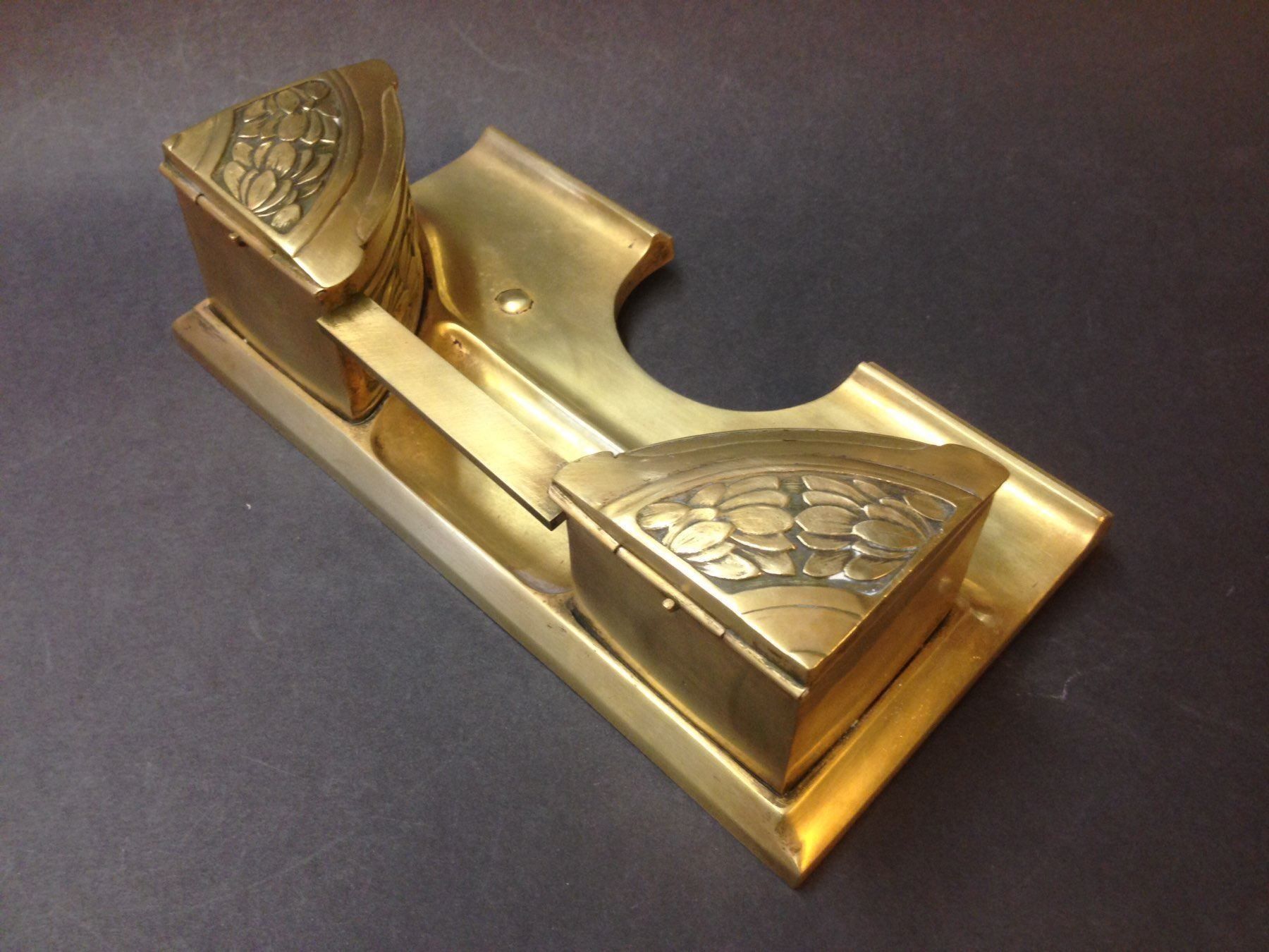 Sonstige Antiquitäten & Kunst: Antikes Jugendstil Messing Tintenfass – Gebraucht aus Schaffhausen von vintageville 4