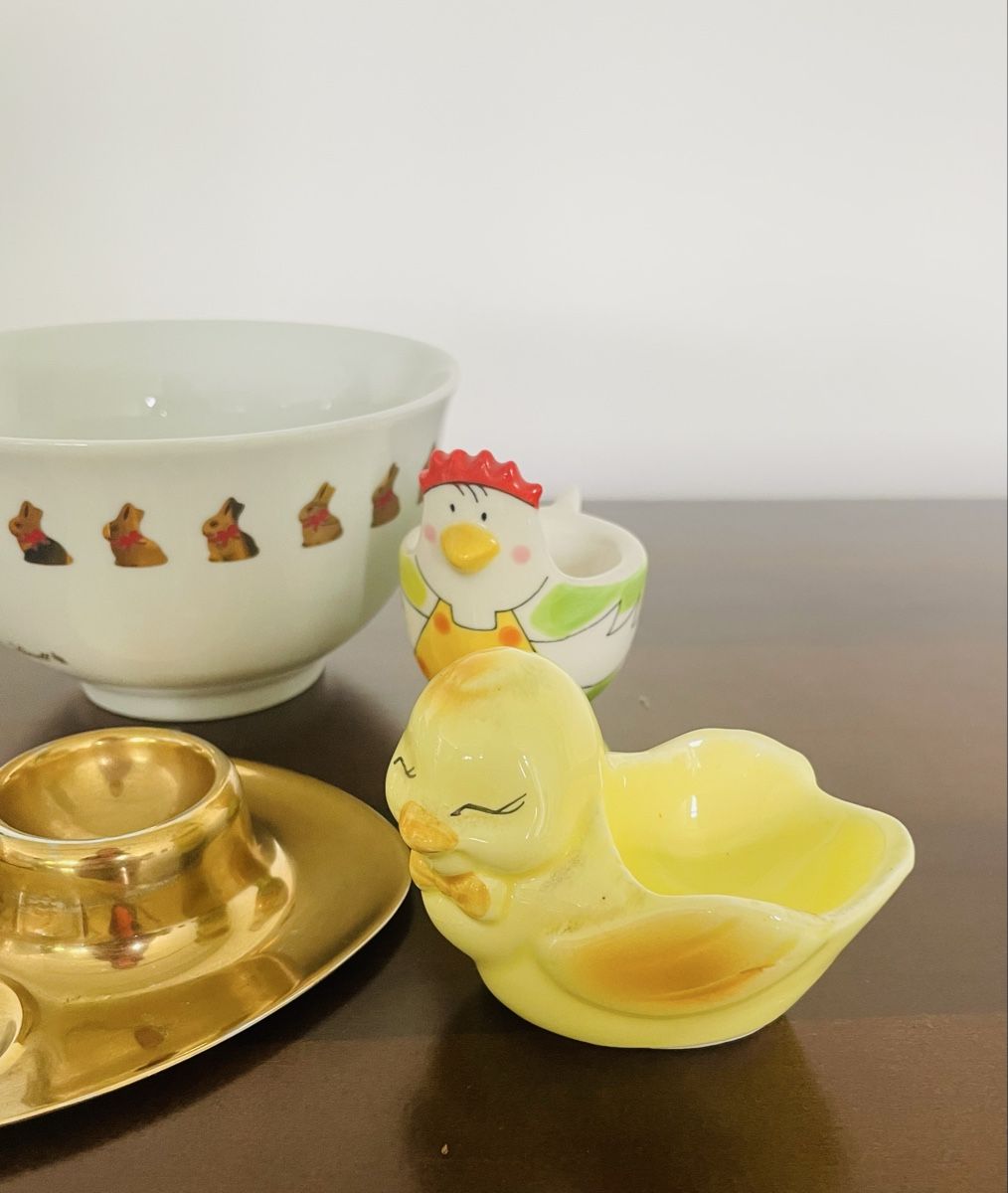 Altre Stoviglie: Süsses Oster-Set: Schüssel, Eierbecher, goldige Halter! – Nuovo (secondo la descrizione) da Au ZH venduto da Jaggy4 2
