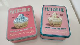 2 Blechdosen Patisserie Cupcake Design, Retro