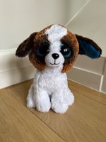 Peluche chien, gros yeux bleus brillants