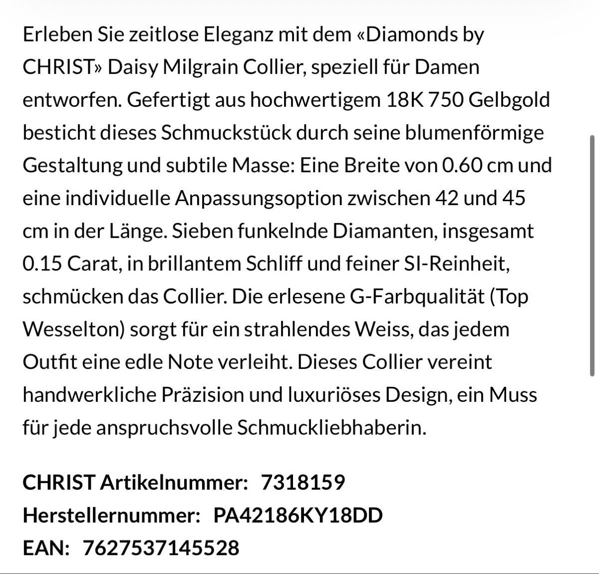 Catenine: Christ Diamonds Daisy Kette – Nuovo (secondo la descrizione) da Reinach BL venduto da LeaR 6