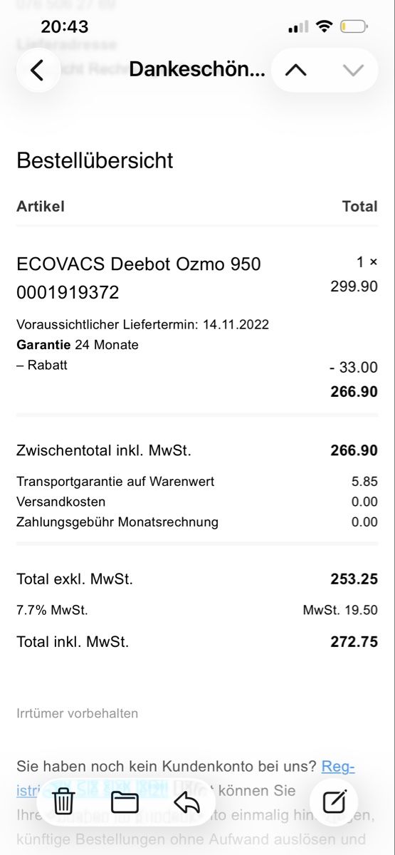 Ecovacs Aspirapolveri & Accessori: ECOVACS Deebot Ozmo 950 Saugroboter – Nuovo (secondo la descrizione) da Kaisten venduto da lfa_2tr6 4