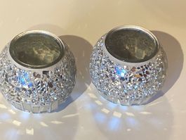 WINDLICHTER MOSAIK-SILBER,2ER-SET