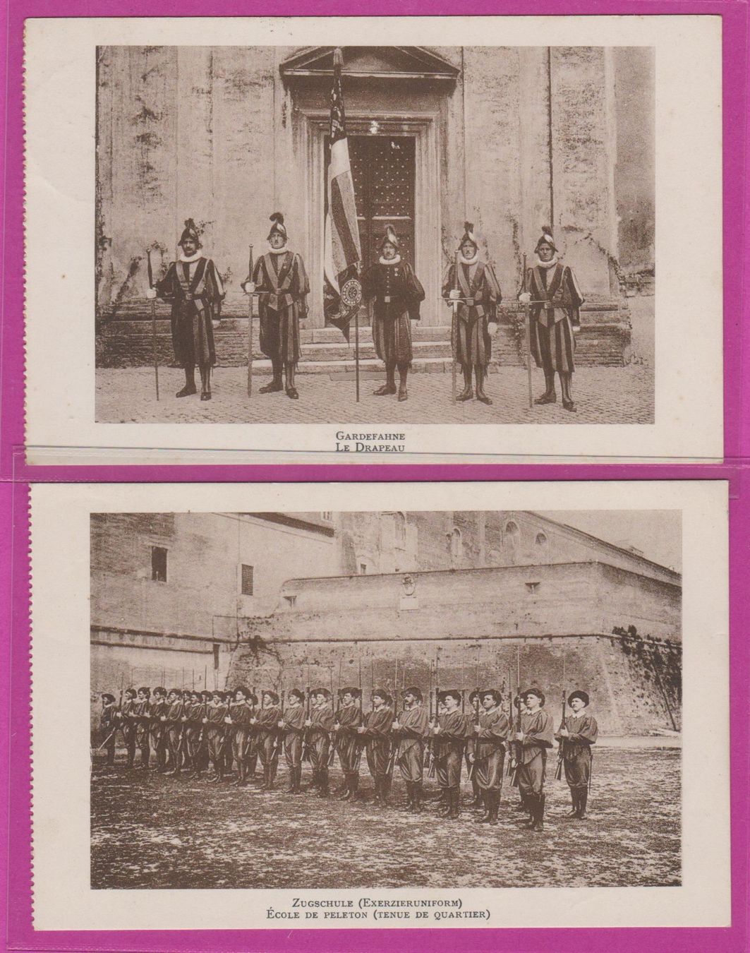 Cartoline postali: 4 alte Ansichtskarten  :  päpstliche Schweizer Garde – Usato da Vitznau venduto da Ropaku 2
