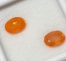 2x Grenats Mandarine 2.61 ct 7x5mm - Valeur 340.- Fr