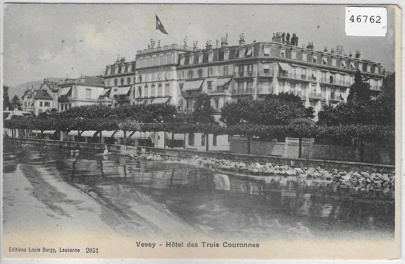 Cartoline postali: Vevey - Hotel des Trois Couronnes – Usato da Ettingen venduto da Kartenplanet