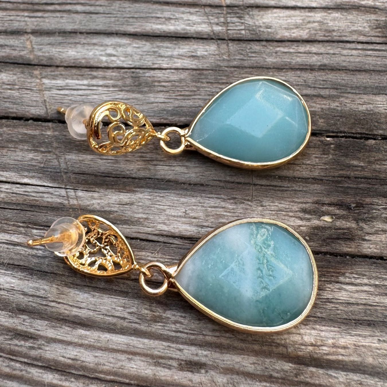 Orecchini pendenti & Orecchini a lobo: Vergoldete Ohrringe mit Amazonitstein herrlich – Nuovo e nell'imballaggio originale da Rombach venduto da Ivreajewels 2