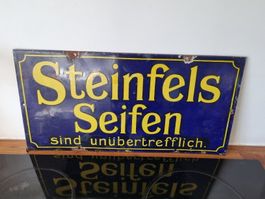 Originales altes Emailleschild Steinfels Seifen Rarität