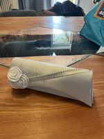 Clutch Handtasche Rose Weiss