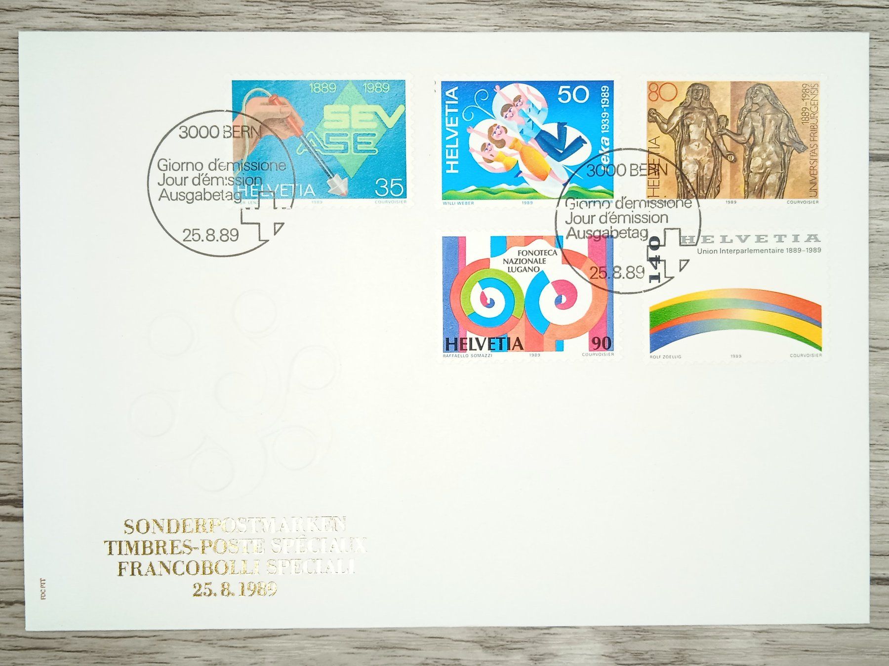 Tutti i francobolli: TR07 Enveloppe + Timbre Suisse 1989 – Usato da Cousset venduto da Patrick_Collections
