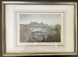 Stich Luzern 1845 gerahmt verglast 18,5 x 13 cm