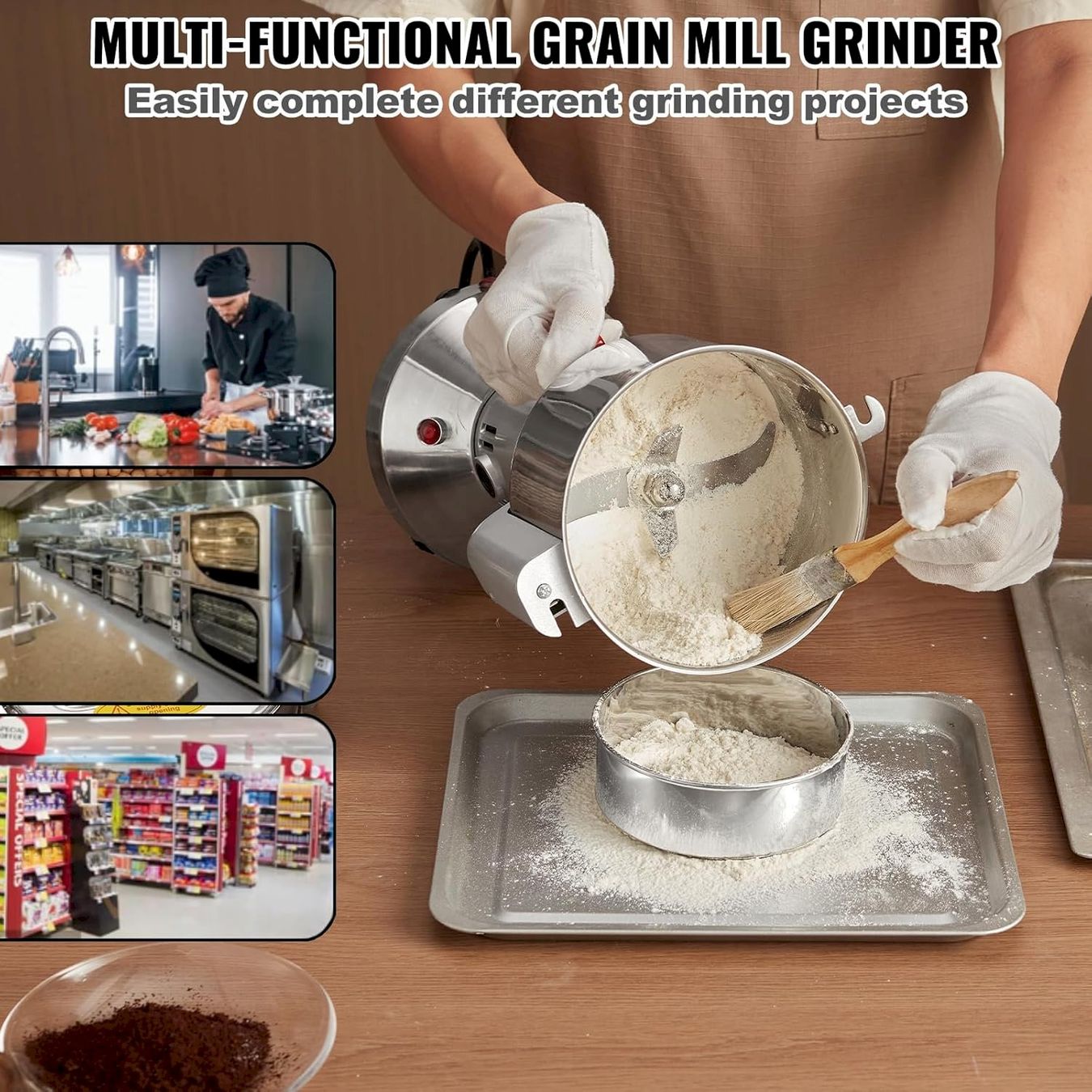 Elettrodomestici da cucina: VEVOR Elektrische Getreidemühle 300g – Nuovo e nell'imballaggio originale da Bottighofen venduto da zaap 7