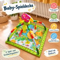 Baby-Spieldecke mit Spielbogen & Plüschtieren – guter Zustan