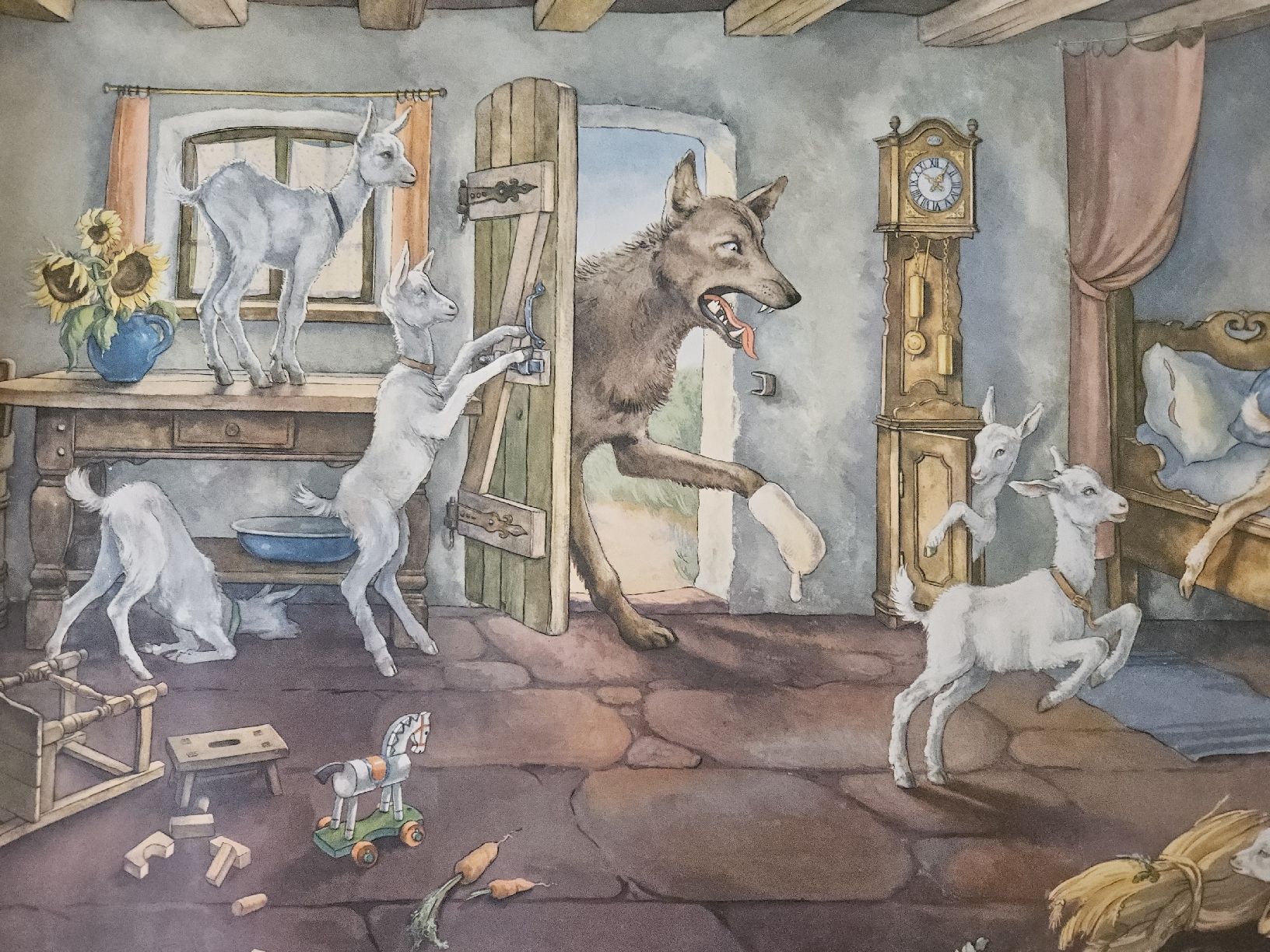 Foto & Immagini: Schulwandbild "Der Wolf und die sieben Geisslein" – Usato da Urdorf venduto da Colina 4