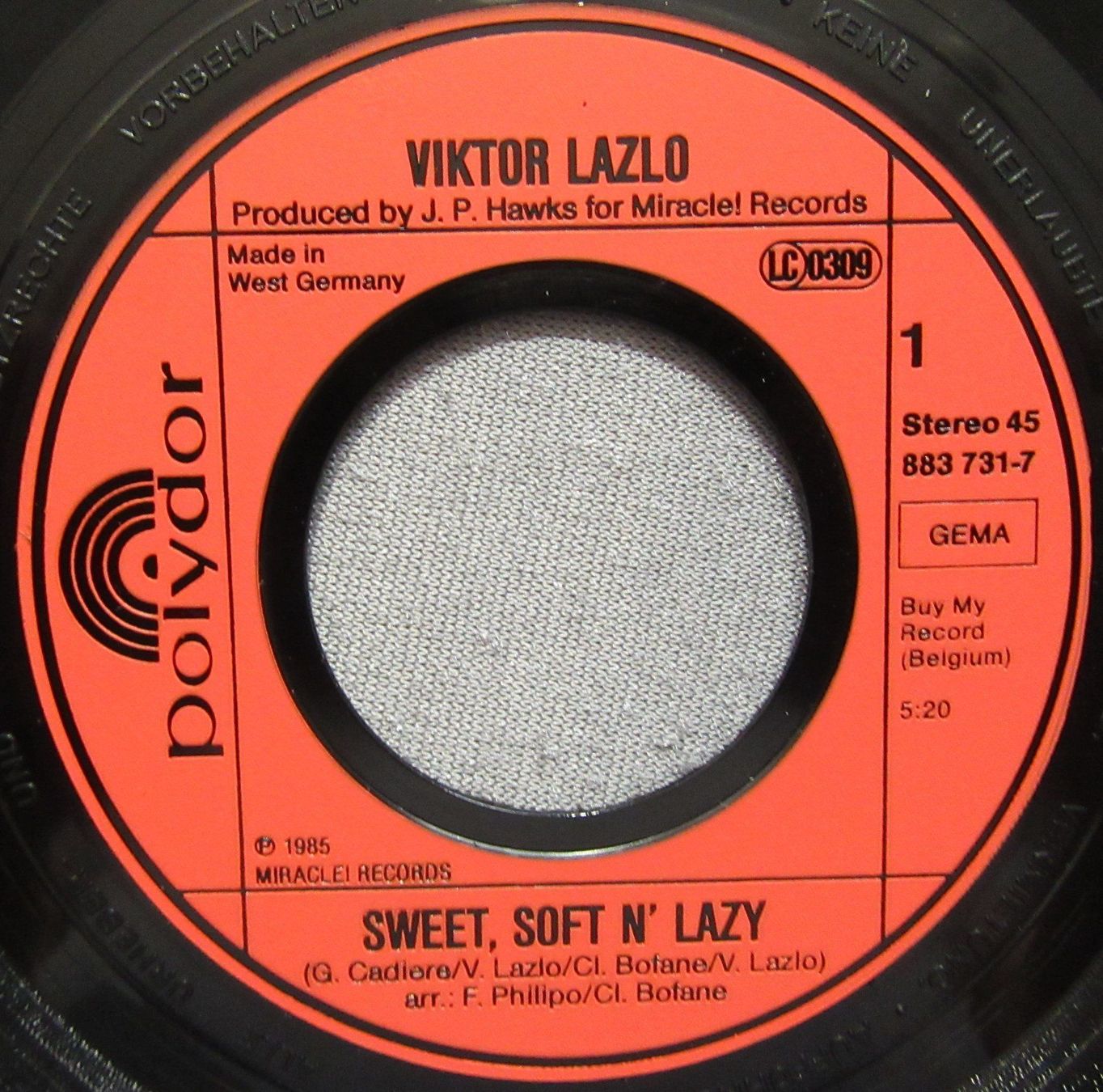 Schallplatten: Viktor Lazlo - sweet, soft n'lazy - Single 1985 – Gebraucht aus Auenstein von Padabimbim 2