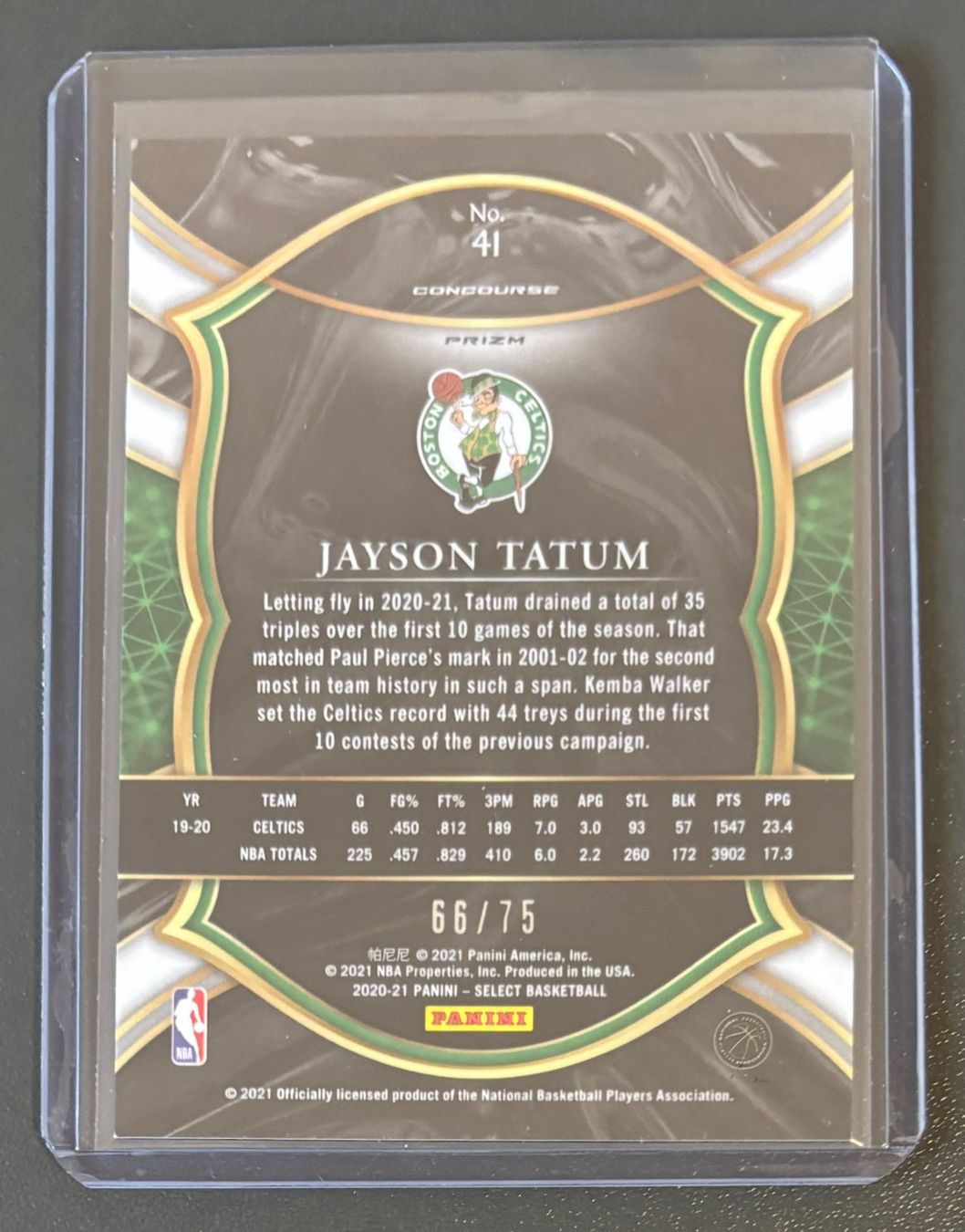 Cartoline: NBA Jayson Tatum 2020 Select Green Numbered Parallel /75 – Nuovo (secondo la descrizione) da Muri b. Bern venduto da winningloser 1