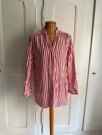 ZARA - Longbluse rot-weiss gestreift XS