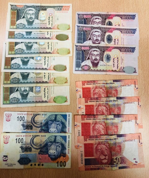 Südafrikanische und Mongolische Banknoten (Gebraucht) in Genève 4 für ...